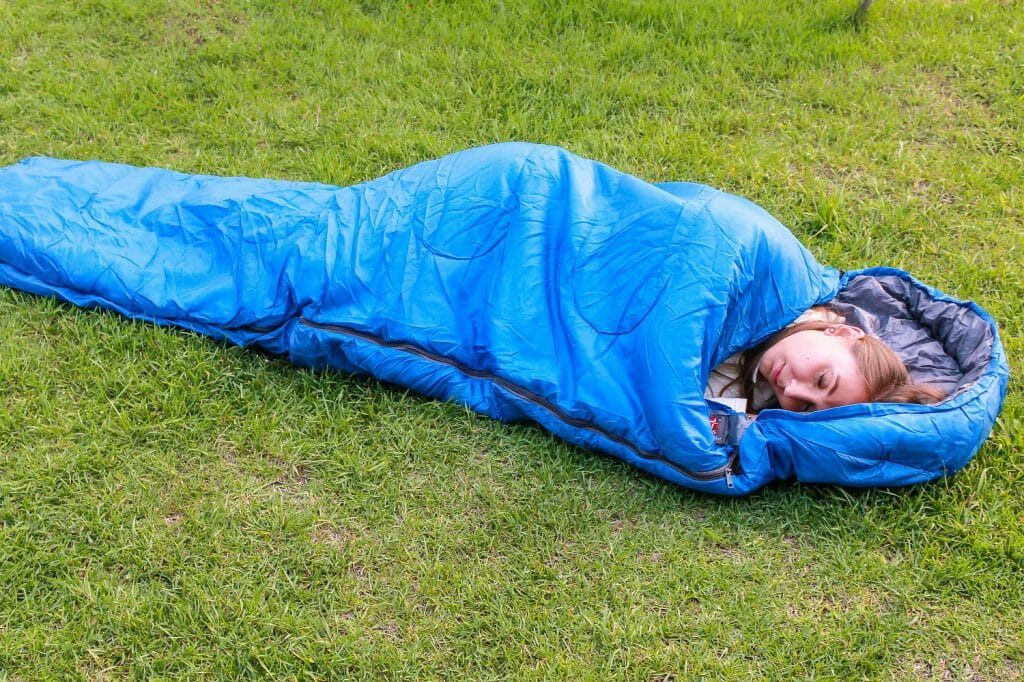 BOS Portable Ultralight Camping Sleeping Bag with Compression Sack for Adults up 7’2–Blue&Right ...