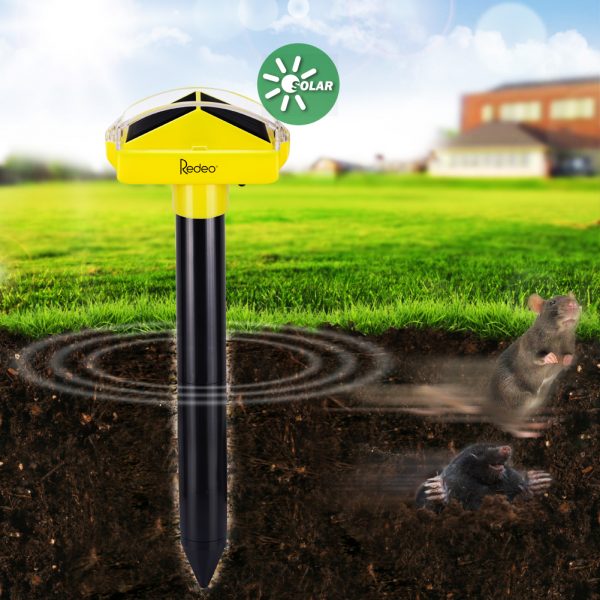 4 Pack Redeo 3rd Generation Solar Mole Repellent Sonic Spike Gopher ...