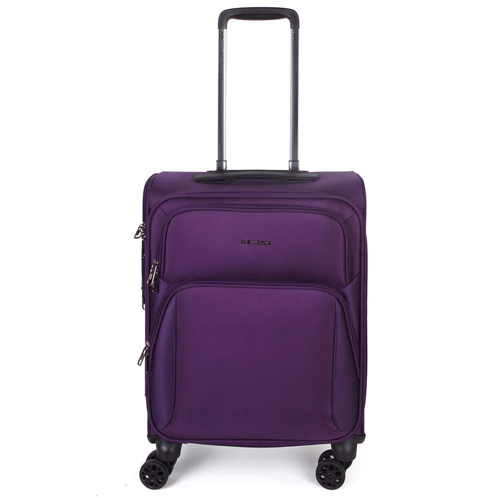 NEWCOM 20 inch Luggage Business Carry On with USB Charging Ports Purple ...