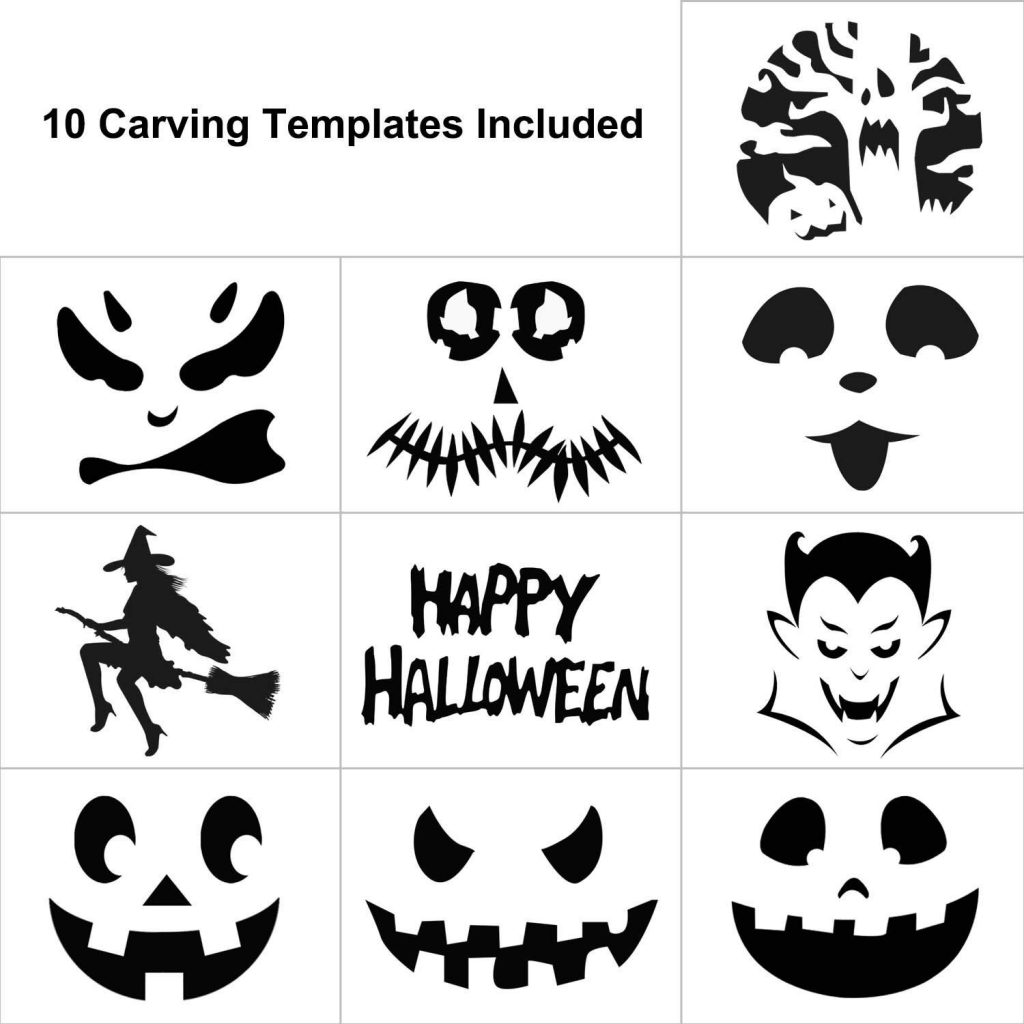 Pumpkin Carving Kit with 10 Carving Stencils Perfect for Halloween ...