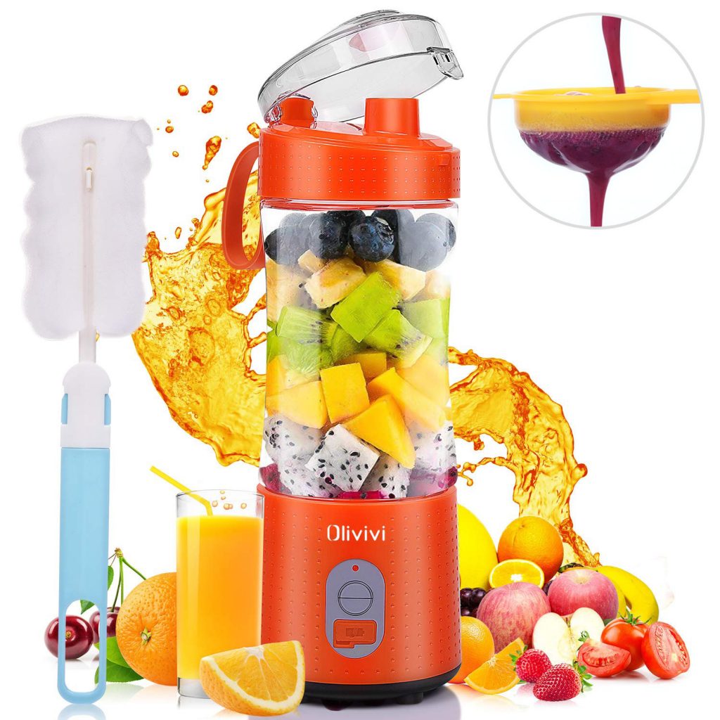 Portable Blender, Olivivi 2020 Mini Cordless Personal Blender for Shakes  and Smoothies, Usb Rechargeable Small Protein Travel Blenders with Six  Blades in 3D, 4000mah Batteries and 12.86oz Fruit Mixing Juicer Cup at