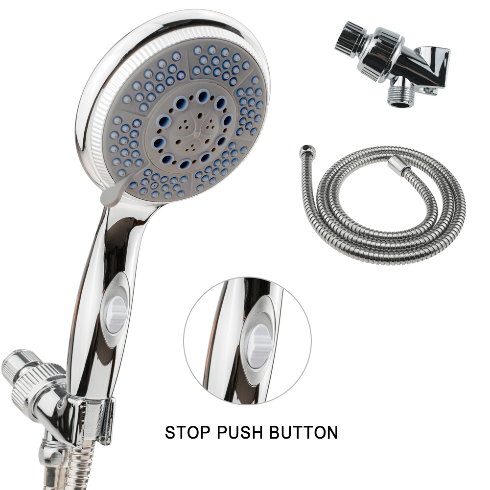 5 Spray Settings High Pressure Handheld Shower Head Massage Spa Detach With Hose Home And Garden