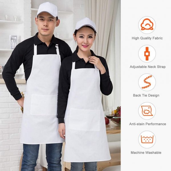 2 Pack White Kitchen Chef Apron – Product Testing Group