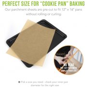 200 PCS Parchment Paper Baking Sheets -Non Stick12x16 Inches Precut Unbleached Cookie Paper with Silicone Basting Brush and Spatula,Perfect for Baking Cookies,Bread,Meat and More  (4)