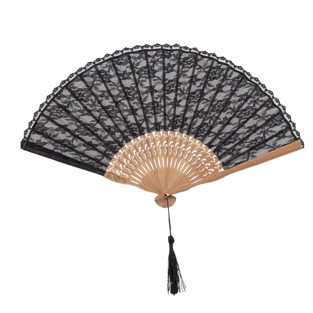 Metme Cotton Lace Folding Fans Bamboo Vintage Handheld Embroidered ...