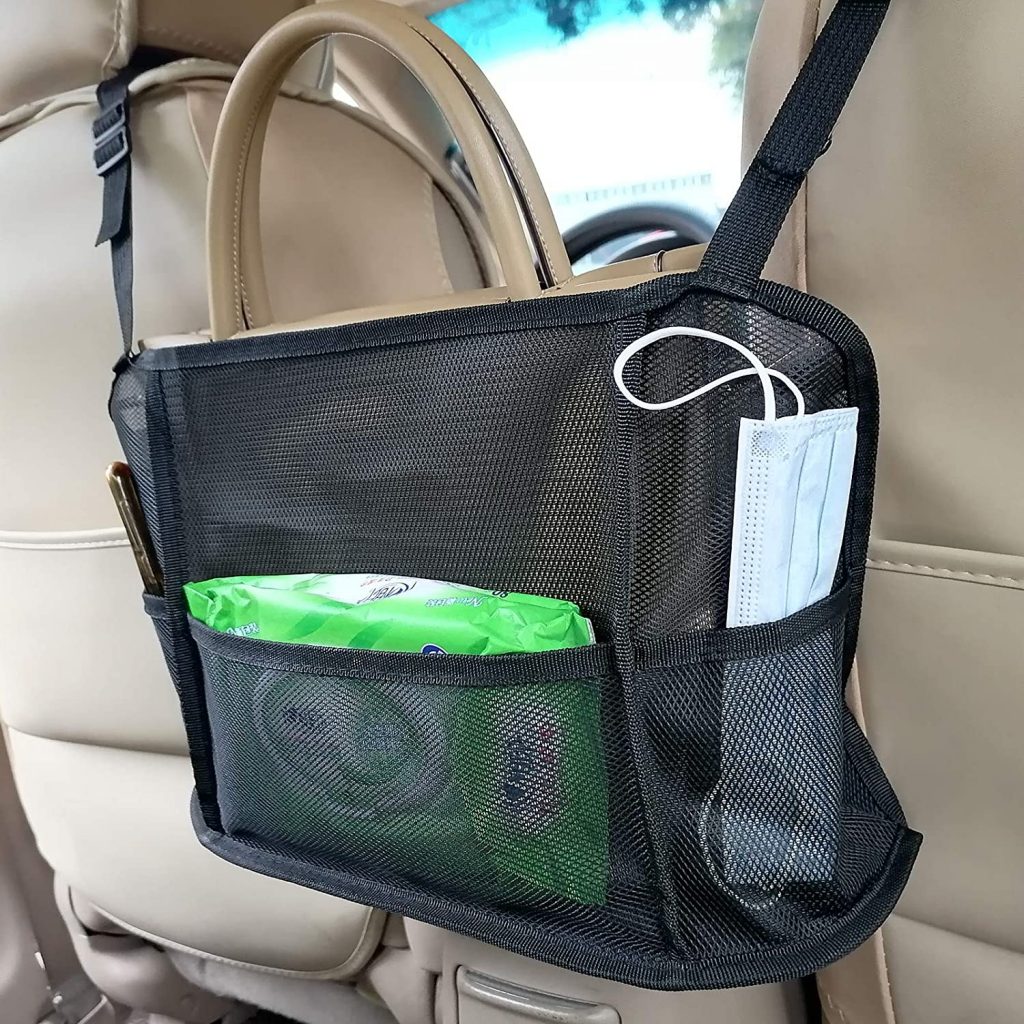 Car Net Pocket Handbag Holder Seat Back Organizer Fit Most of Car Purse ...