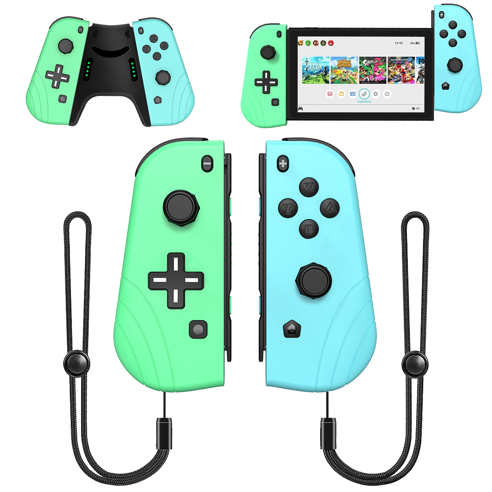 Wireless Controller for Nintendo Switch, Wireless Joy-con Controller  Gamepad Joypad Joystick for Nintendo Switch Console- Grip Stand Red(L) &  Blue(R)
