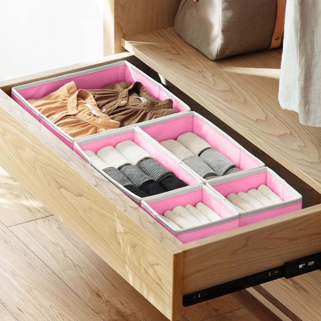 12 Pack Foldable Drawer Organizers Pink (50OFF) Product Testing Group
